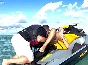 Wow receiving that intense pussy licking out at sea on the boat!