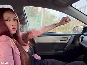 ITALIAN BIG TITS MILF ARTEMISIA LOVE SOLO SMOKING IN CAR