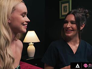 all girl massage has masseuse ella reese giving her client an amazing first erotic massage