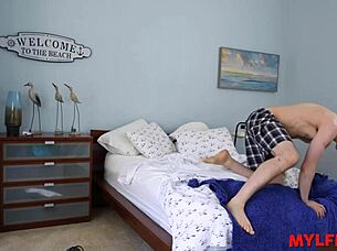 oh my god this sweet housewife is handling that morning wood so eagerly!