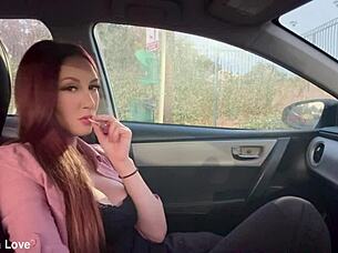 ITALIAN BIG TITS MILF ARTEMISIA LOVE SOLO SMOKING IN CAR