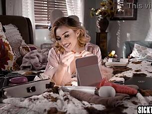 horny blonde camgirl kenzie anne teams up with kenna james to fuck perverted big black cock husband isiah maxwell