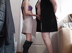 casual-narrative lower case everyday tone: we mutually masturbate with big tits out and reach orgasm together at home while moaning loud