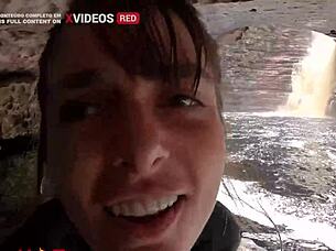 SEXY BRAZILIAN BABE GETS ROUGH FUCKING in Outdoor Waterfall Adventure with Muscular Stud