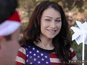 old guy wakes up young crony to fuck on fourth of july