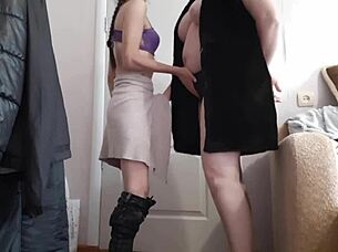 casual-narrative lower case everyday tone: we mutually masturbate with big tits out and reach orgasm together at home while moaning loud