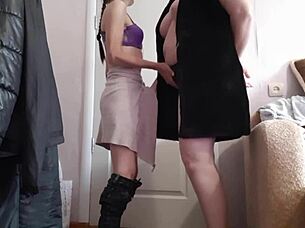 casual-narrative lower case everyday tone: we mutually masturbate with big tits out and reach orgasm together at home while moaning loud