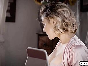 horny blonde camgirl kenzie anne teams up with kenna james to fuck perverted big black cock husband isiah maxwell