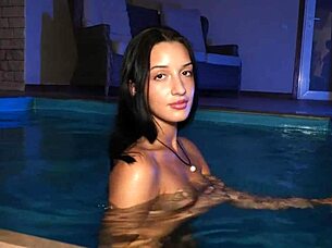 Eva tender wanted to swim in the pool together but ended up with rough doggystyle sex