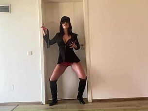 Exclamatory-Provocative sentence case direct speech exclamations: Wow, milfycalla in sexy boots and fur gives fetish blowjobs in hot compilation!