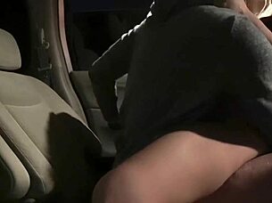 Public sex session in hot tub followed by intense orgasm in car