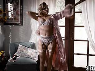 horny blonde camgirl kenzie anne teams up with kenna james to fuck perverted big black cock husband isiah maxwell