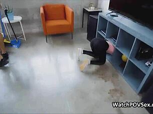 perky exotic maid rides big cock pov for extra cash in hardcore action