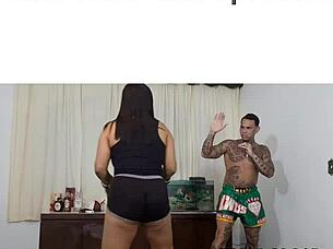 Comendo aluna na aula boxe com Nicoly Mattos e seu big ass tatuado 😈🍑