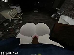 bbc dominated snowbunny girl in roblox condo with unexpected creampie action