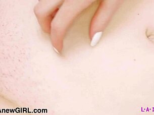 Radiant blonde beauty poses naked in close-up photoshoot