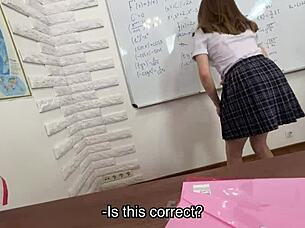 Skinny Student Faces Consequences from Strict Teacher in Taboo Roleplay Encounter