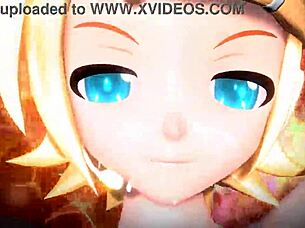 Watch Kagamine Rin in alien project diva with full nude bunny costume and monster goddess vibes! 🐰👽