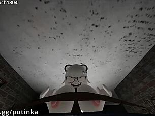 bbc dominated snowbunny girl in roblox condo with unexpected creampie action