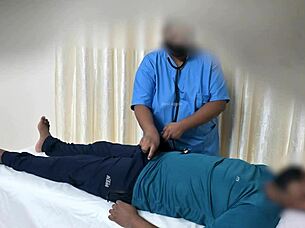 i see doctor jerking patient cock in hospital massage part 2