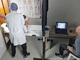 Gyno Exam Doctor Fucks Wife from Behind Cuckold