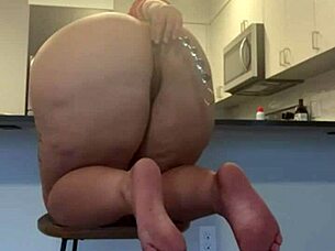 Chubby BBW With Huge Tits Fucks Massive Dildo Solo In Halloween Outfit