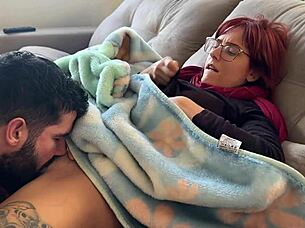 Ever caught a muscular bodybuilder babe masturbating in garage and helped her orgasm passionately?