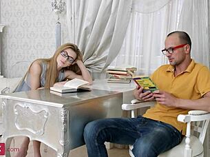 Hey, watch these nerds get passionate with doggystyle and cowgirl on camera