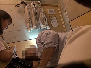 Hidden camera captures cute Asian beauty with big natural tits during intriguing massage session