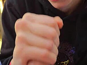 Wife Gives Homemade Blowjob While Smoking Then Swallows Cum