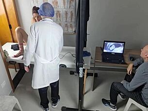 Gyno Exam Doctor Fucks Wife from Behind Cuckold