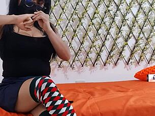 hey my curvy friend in costume wants a guy with huge cock to dominate her big ass pussy 😈