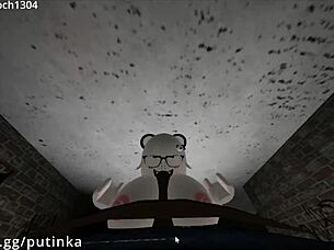 bbc dominated snowbunny girl in roblox condo with unexpected creampie action