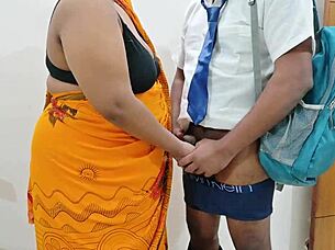so this indian bhabhi is using her student for some wild fun and personal satisfaction