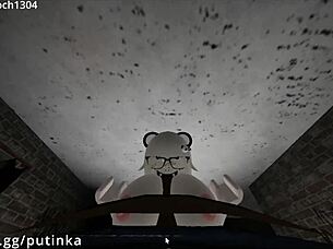 bbc dominated snowbunny girl in roblox condo with unexpected creampie action