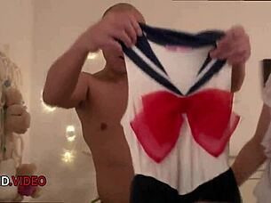 insolent teen risa shimizu gets hardcore fucked in stockings ending with creampie in wild japanese jav action