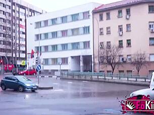 What happens when teen redhead Astrid Ortiz gets rough quickie with classmate? Petite small tits European beauty endures intense fucking session.