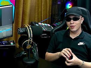 Ruan licks Bianca's pussy in podcast