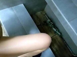 Real amateur couple enjoys hard sex in homemade sauna spa