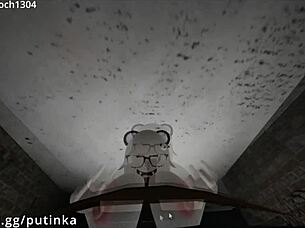 bbc dominated snowbunny girl in roblox condo with unexpected creampie action