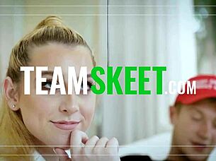 Hot blue-eyed amateur girl's tight pussy fucked pov in homemade sextape