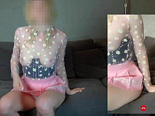 Sexy Teacher Tries See Through Outfits Flashing Hairy Pussy While Riding Dildo To Students!