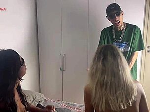 Blonde skinny slut takes huge cock in fetish pounding