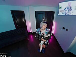 Whoa, asian silver wolf sucks deep and fucks hard in honkai star rail cosplay parody