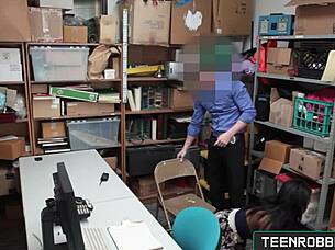 secret office guard fucks young ebony shoplifter daya knight