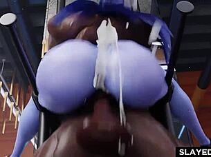 Widowmaker faced a wild encounter with a massive cock leading to intense creampie action.