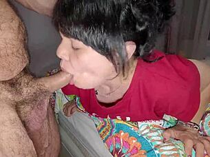 i pounded this horny mature latina mom missionary style and creampied her wet hairy pussy close up