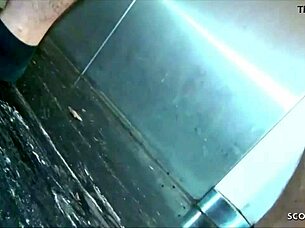 German redhead teen risks public elevator fuck and swallows cum!