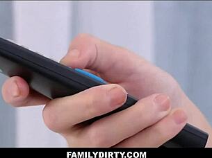 Petite 18+ teen gets fucked by brother figure during movie with grandpa  