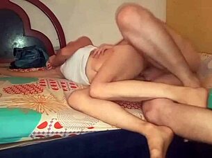 hot neighbor buries huge cock deep in skinny venezuelan slut's tight pussy!